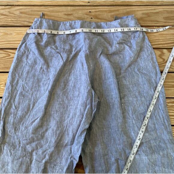Eileen Fisher Wide Leg Linen Pants Size Large Women’s Grey - Picture 7 of 7